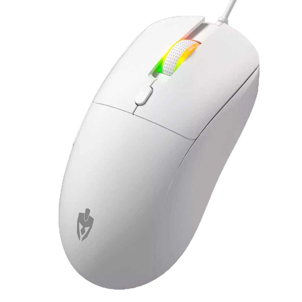 Miniatura Mouse Gamer Programável Evolut Flyn Eg116, Usb, 7200dpi, Rgb, Acabamento Emborrachado, Cabo 1,5 Metros - Branco