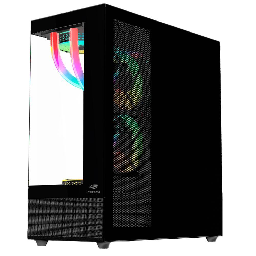 Miniatura Gabinete Gamer C3Tech Mt-G850Bk, Lateral/Frontal Vidro