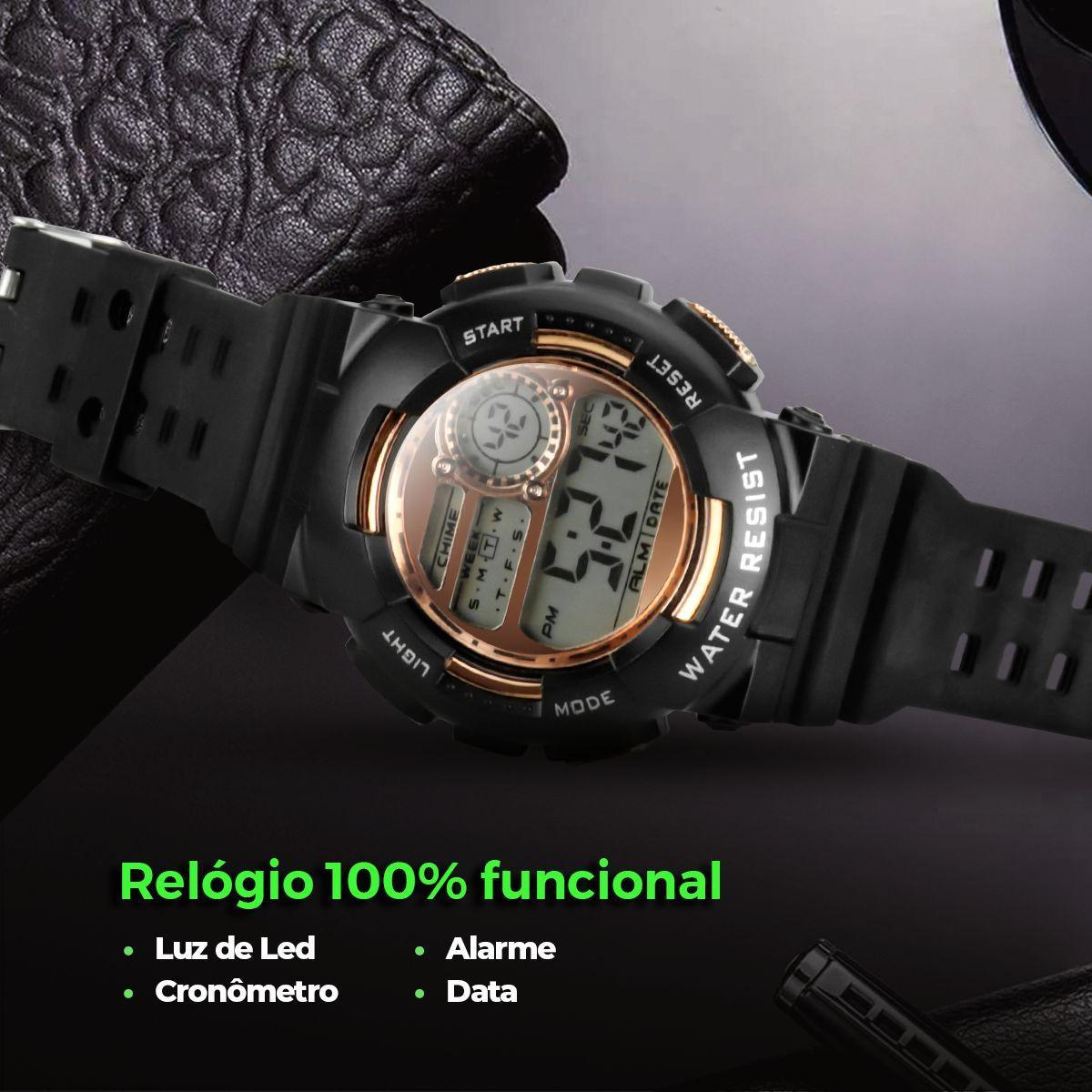 Miniatura Relógio Digital Masculino Infantil Pulseira Silicone