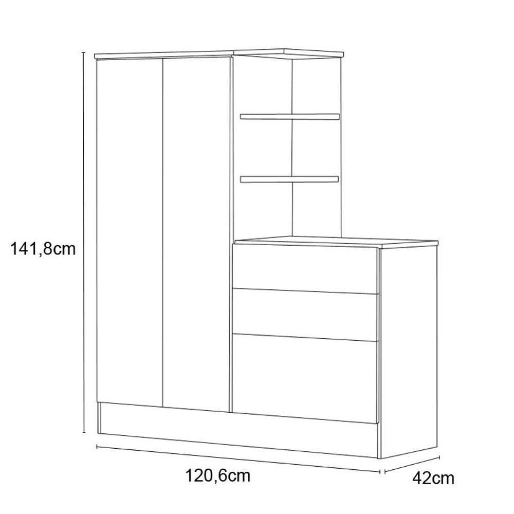Miniatura Berço E Guarda Roupa Cômoda Soninho Branco/carvalho - Fdecor