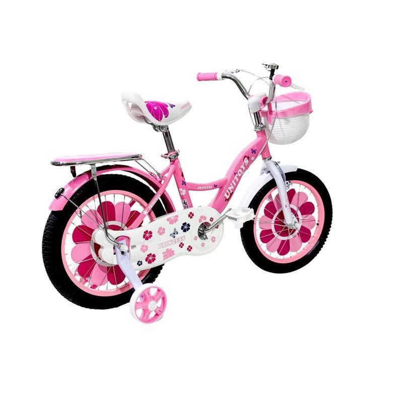 Miniatura Bicicleta Infantil Rosa Aro 14 Com Cestinha Rodinha E Buzina
