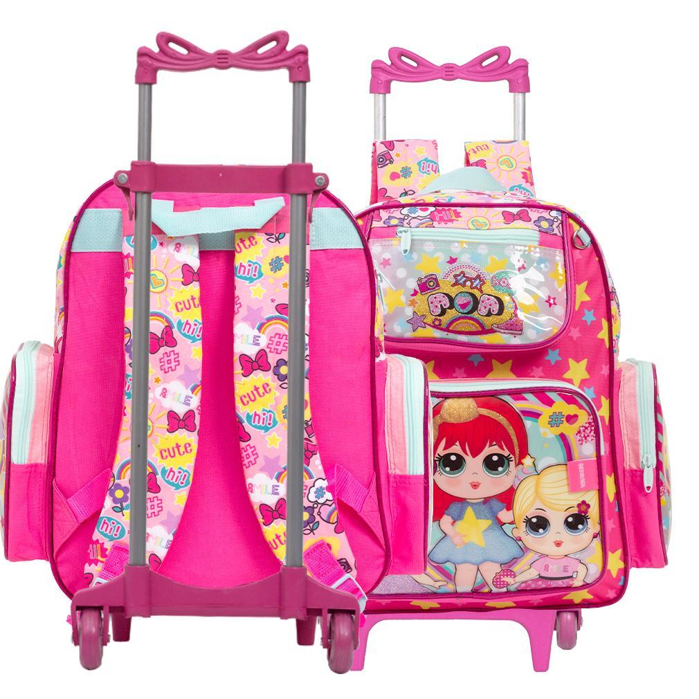 Miniatura Kit Mochila Infantil Escolar Lol Rodinhas Com Lancheira