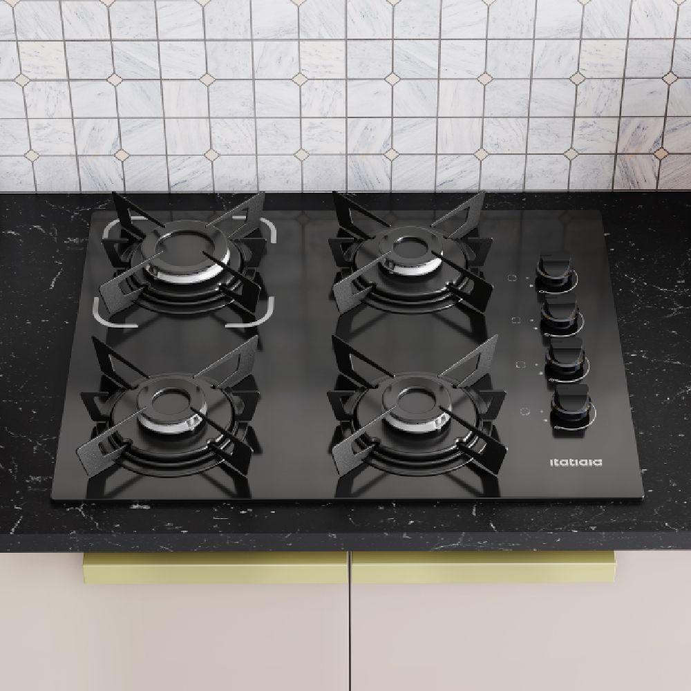 Miniatura Cooktop Itatiaia Electra 4 Bocas Vidro Preto BIVOLT 3700000351