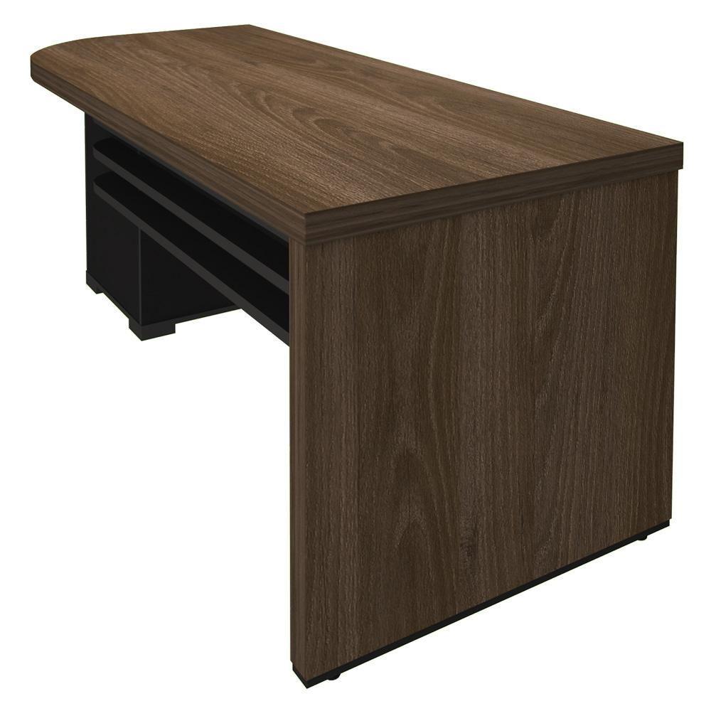 Mesa Para Escritório 4 Gavetas Lado Direito 180cm Tamburato Executiva A06 Marrom-preto - Mpozenato