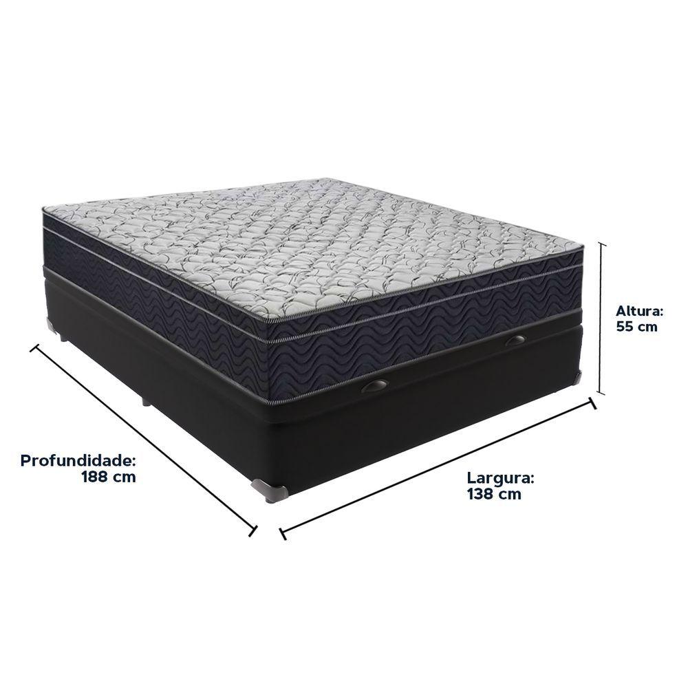 Miniatura Cama Box Baú E Colchão Airtech 150 Espuma D45 Casal Ortobom Casal Preto