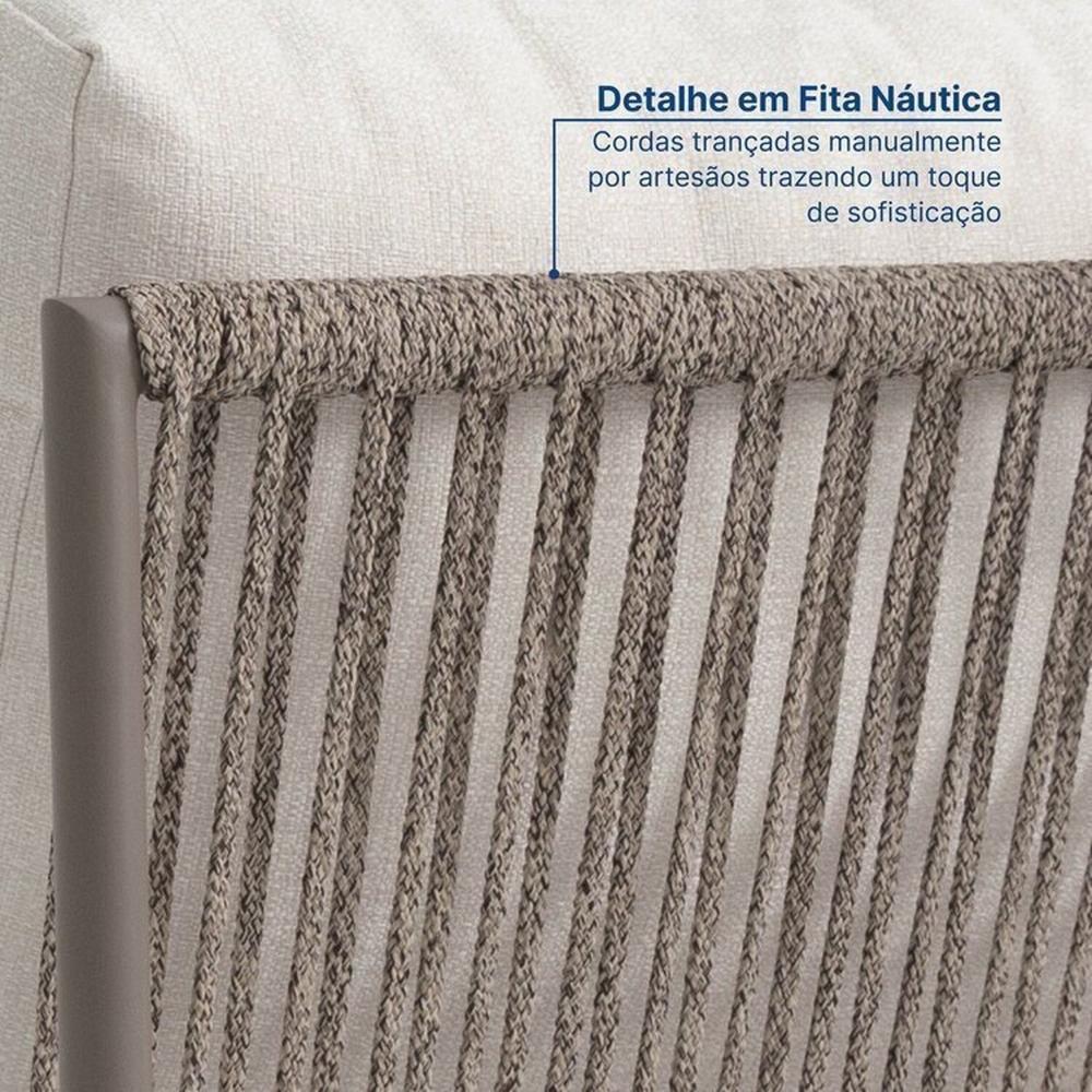 Miniatura Conjunto Jardim e Varanda 1 Chaise Direita 1 Chaise Esquerda 1 Puff Cabecasa madeiramadeira Champanhe/Quaker areia