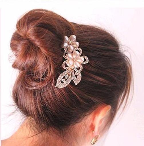 Miniatura Arranjo Enfeite Cabelo Noiva Dama Dourado - Duas Flores