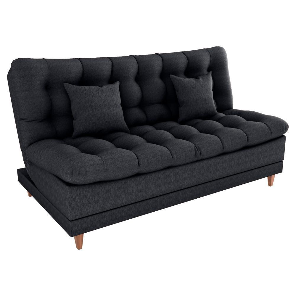 Miniatura Sofa Cama 2 Lugares 185 Cm Duda Tecido Pompeia G501 Chumbo Milani Store Chumbo