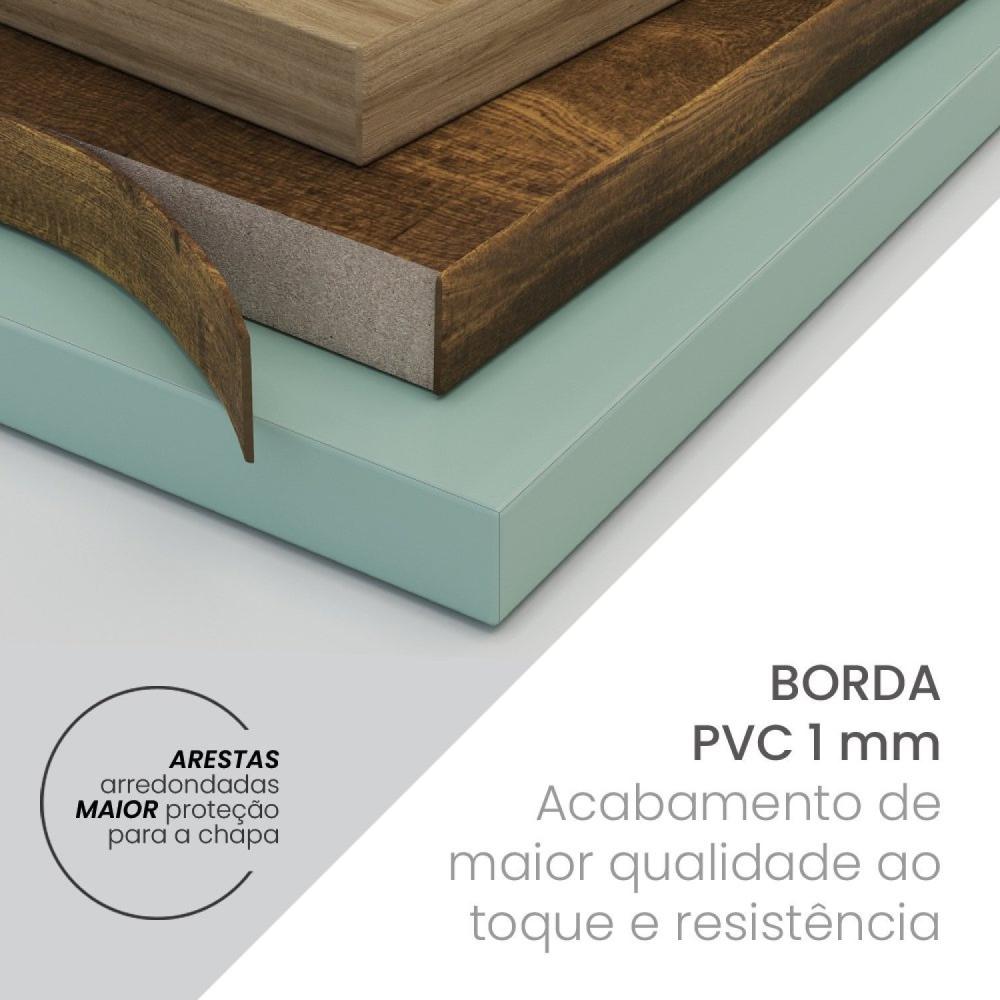 Armário Aéreo de Cozinha 2 Portas de Vidro Menu Kitchen Canelone Politorno Preto