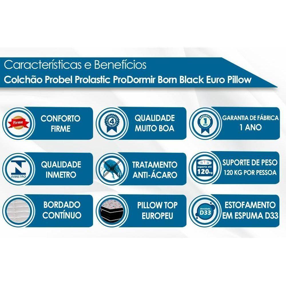 Miniatura Cama Box Baú Casal: Colchão Molas Probel Prolastic Prodormir Born + Base Crc Suede Brown(138X188)