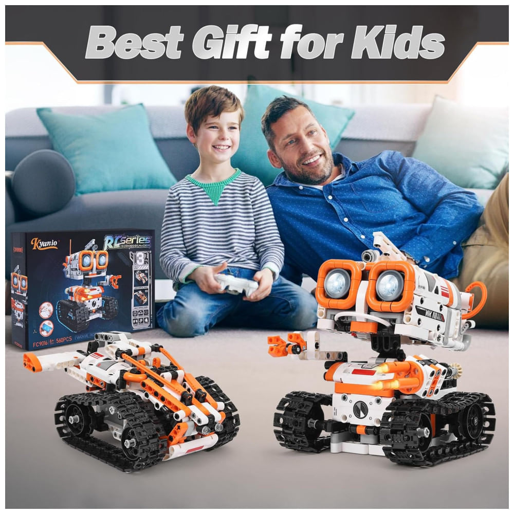 Kit de Robótica STEM para Crianças de 8 a 12 Anos: Montagem de Robôs 3 em 1 com Controle Remoto por APP e Programação, Projetos Científicos ,Kyanio