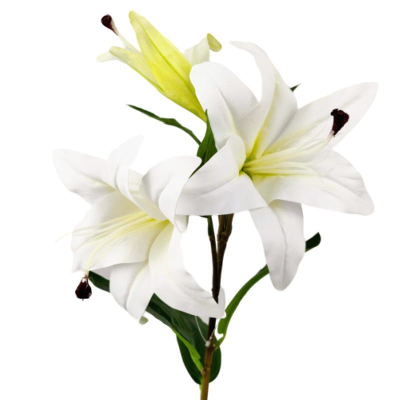 Miniatura Lirio Branco Planta Artificial Permanente 95X16Cm Toque Real
