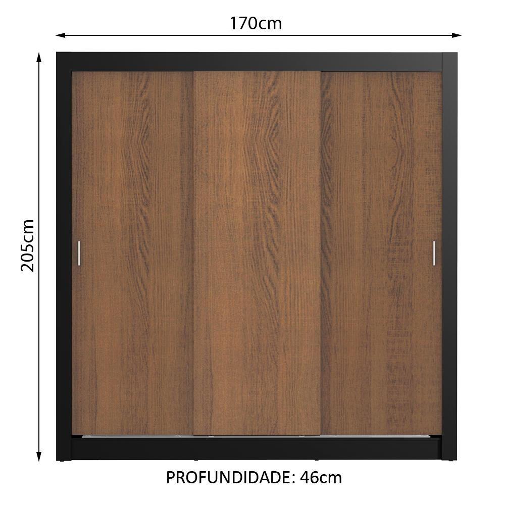 Miniatura Guarda Roupa Lyon Plus 3 Portas de Correr 4 Gavetas Madesa