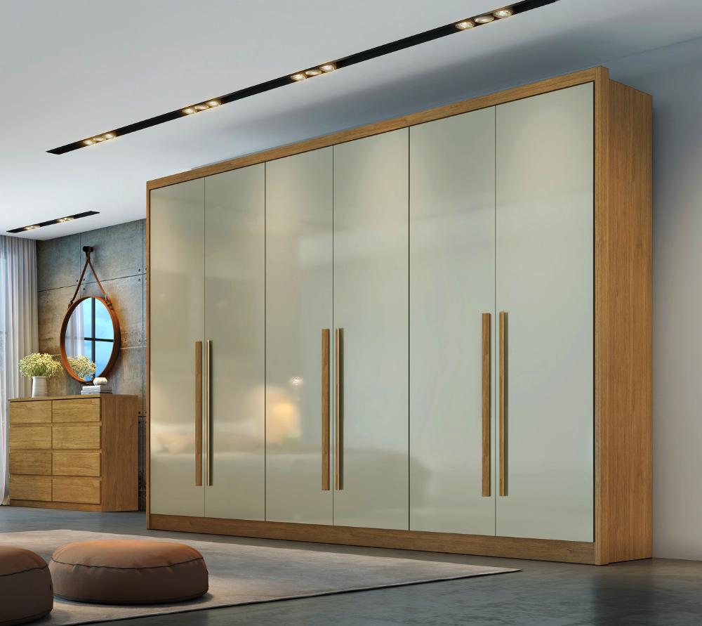 Guarda Roupa Casal MDF 6portas 6gavetas Reno