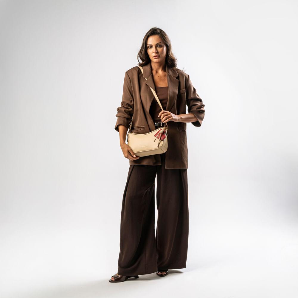 Miniatura Bolsa Transversal Feminina BG Amour Bege Bege
