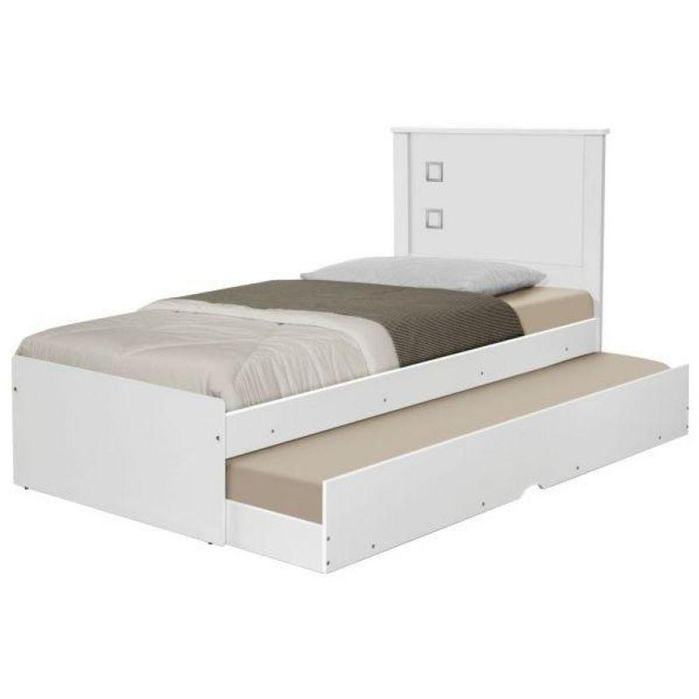 Miniatura Cama Bibox Solteiro Barcelona Branco Com Colchões