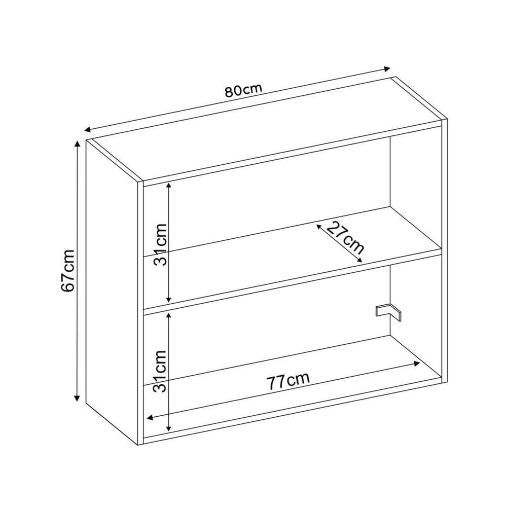 Miniatura Armário Aéreo 2 Portas 80 Cm Firenze Avena Touch Grafito 94241 Demóbile