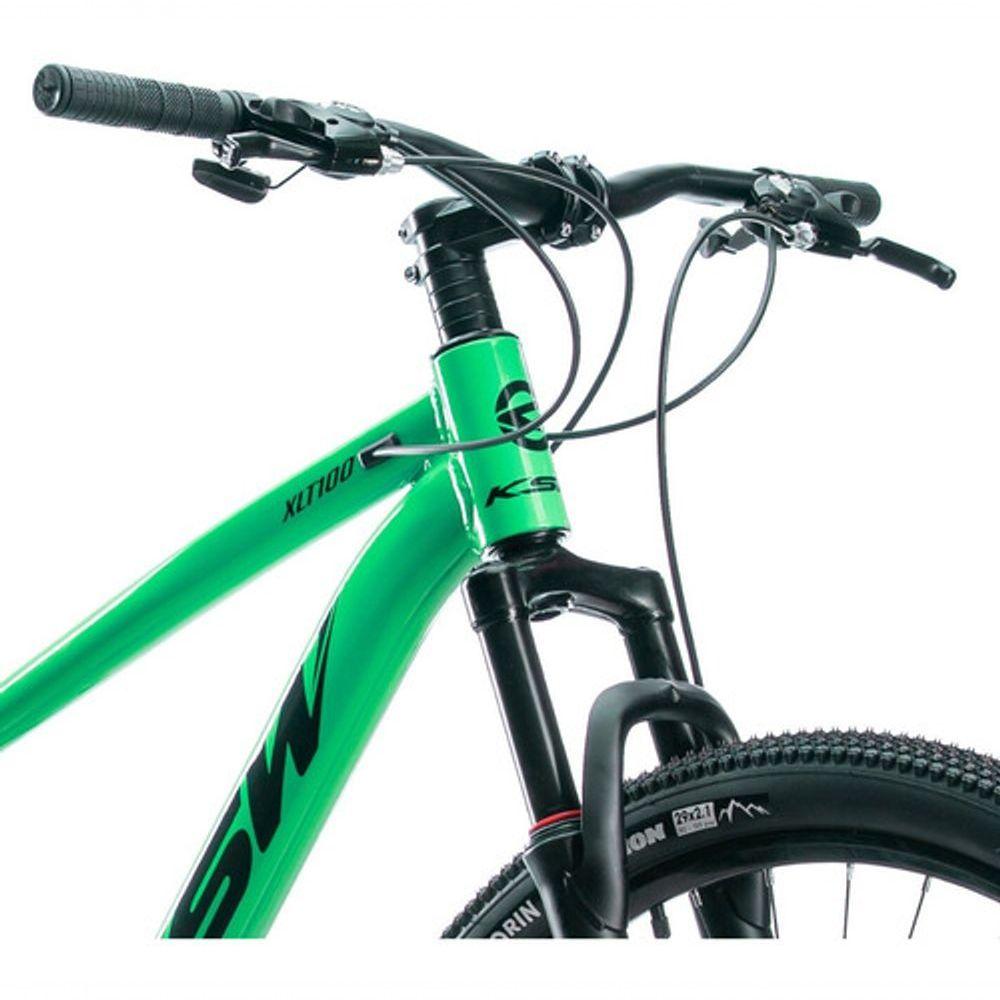 Miniatura Bicicleta Aro 29 Ksw 27 Velocidades Alumínio Freio Disco Mtb Verde 21