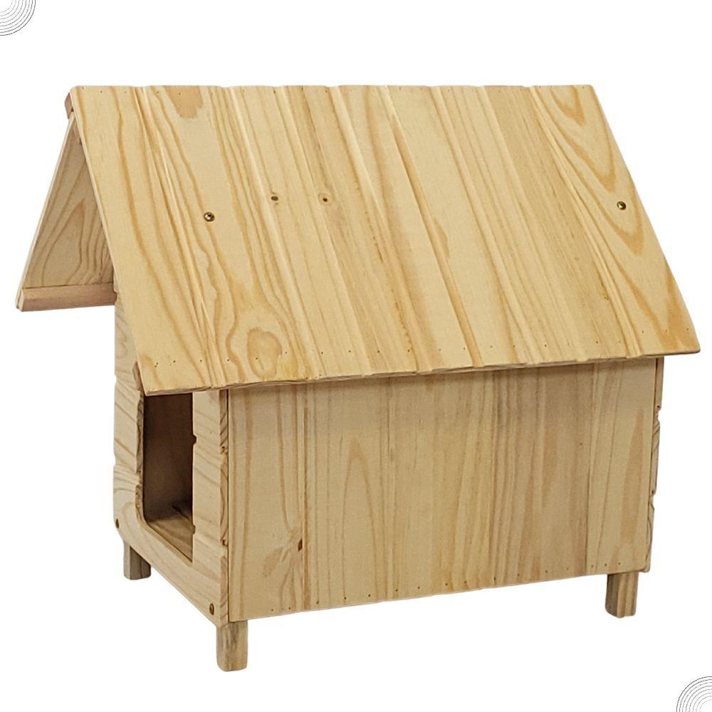 Casinha De Cachorro De Madeira Sem Pintura Simples Extra Grande N5