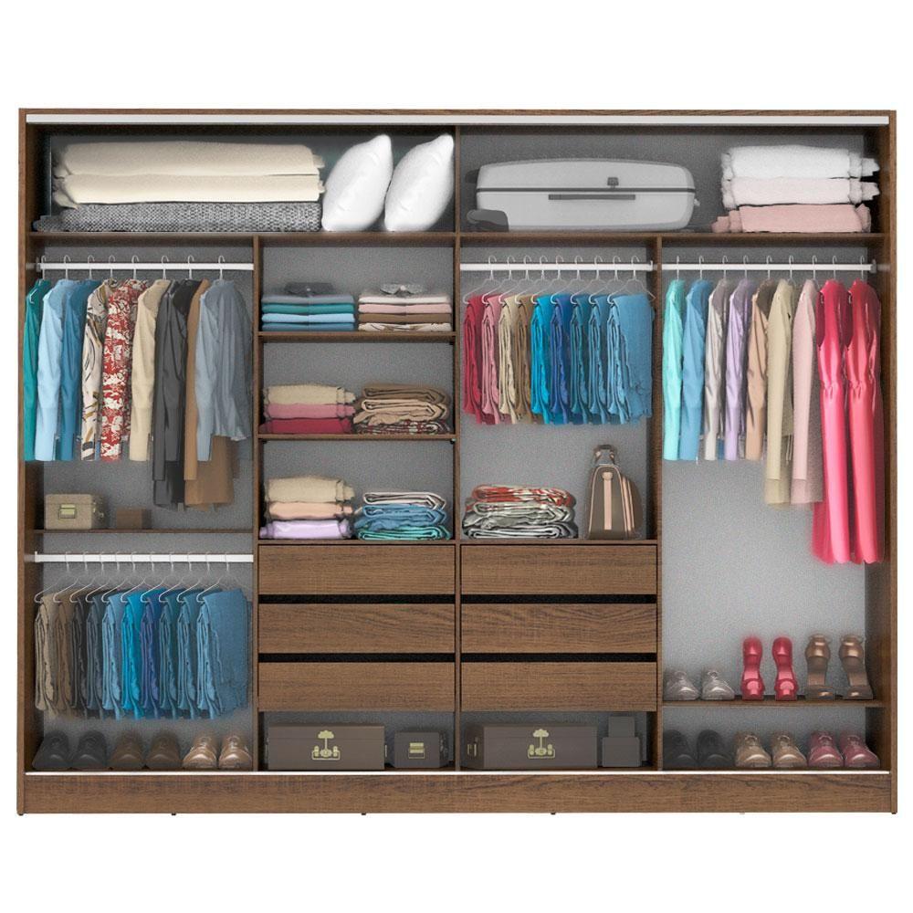Miniatura Guarda Roupa Casal 4 Portas de Correr com Espelhos Madesa