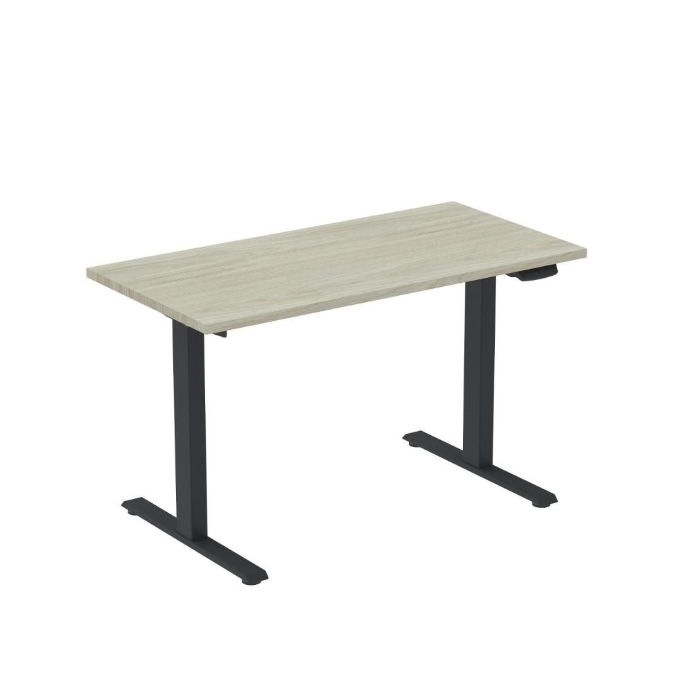 Miniatura Mesa com Regulagem de Altura Elétrica Escrivaninha 150cm Mee1500p25 Mesa Elevatória Elétrica 1500x600mm Mee1500p25 Nogueira Casablanca/Preto