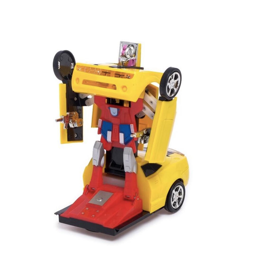 Miniatura Brinquedo Vira Robo Transformers A Pilha Automático Carrinho