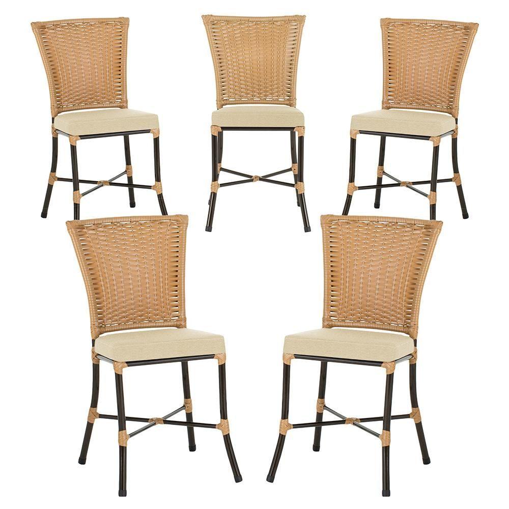 Miniatura Jogo De Cadeiras Para Cozinha - Kit Com 5 Cadeiras Em Aluminio E Fibra Sintetica Turquia Ráfia A02