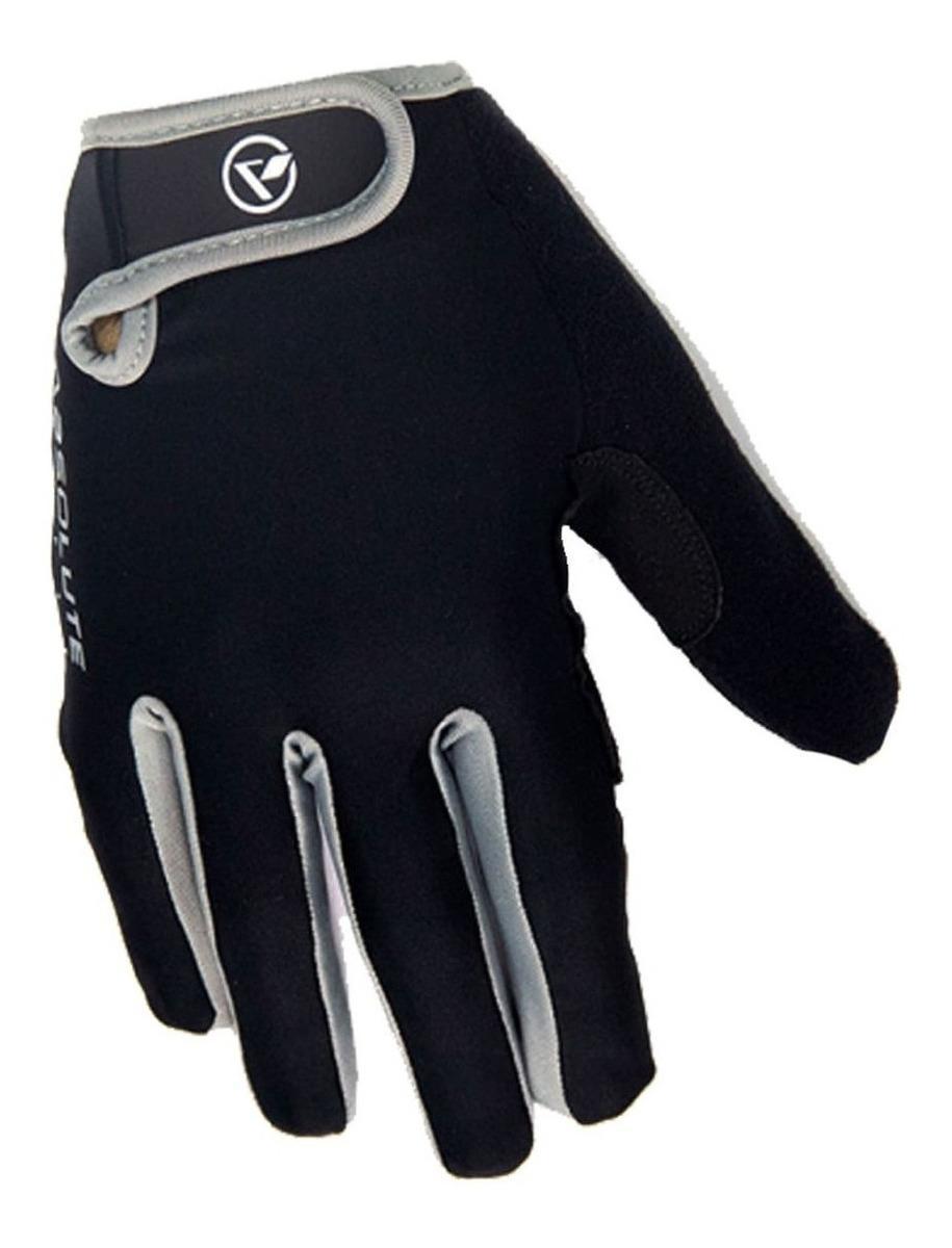 Miniatura Luva Ciclismo Absolute Outfit Nero Dedo Longo Preto Cinza