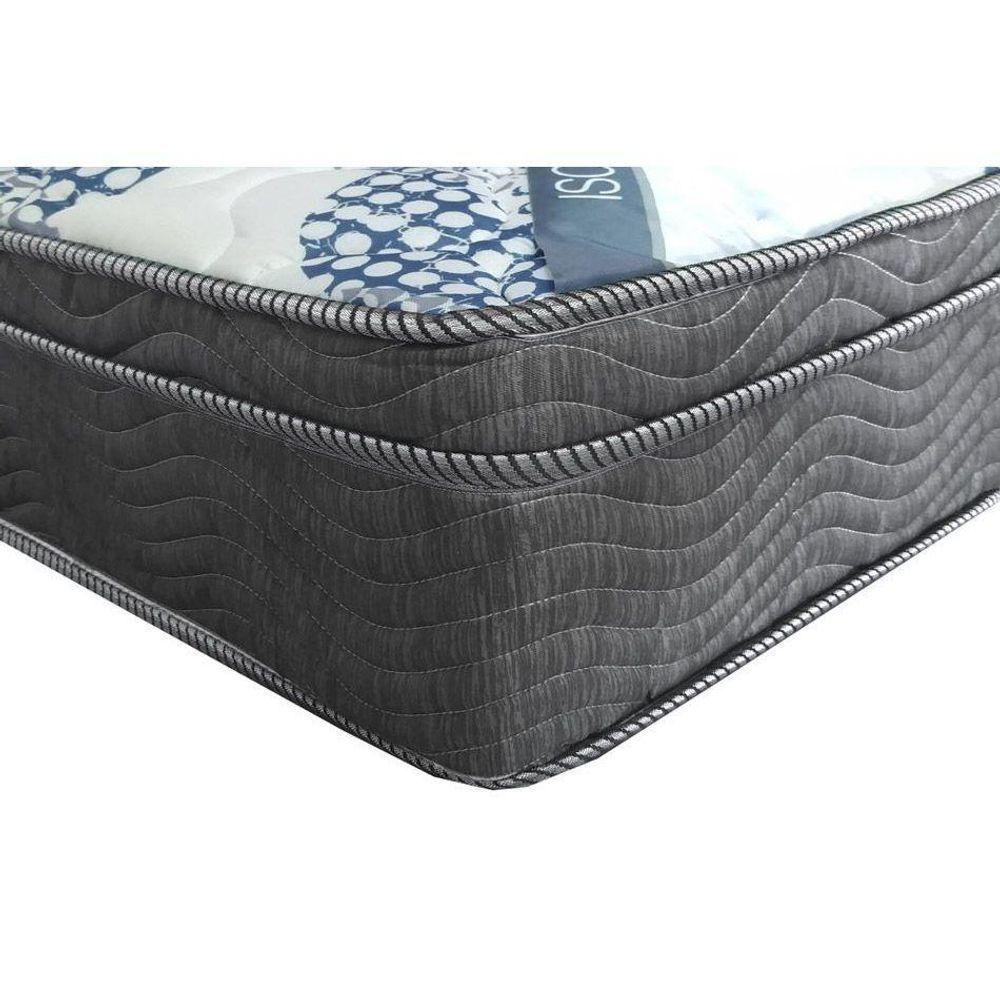 Cama Box Queen: Colchão Molas Ortobom Superpocket Iso Firme + Base Crc Suede Cinza(158X198)