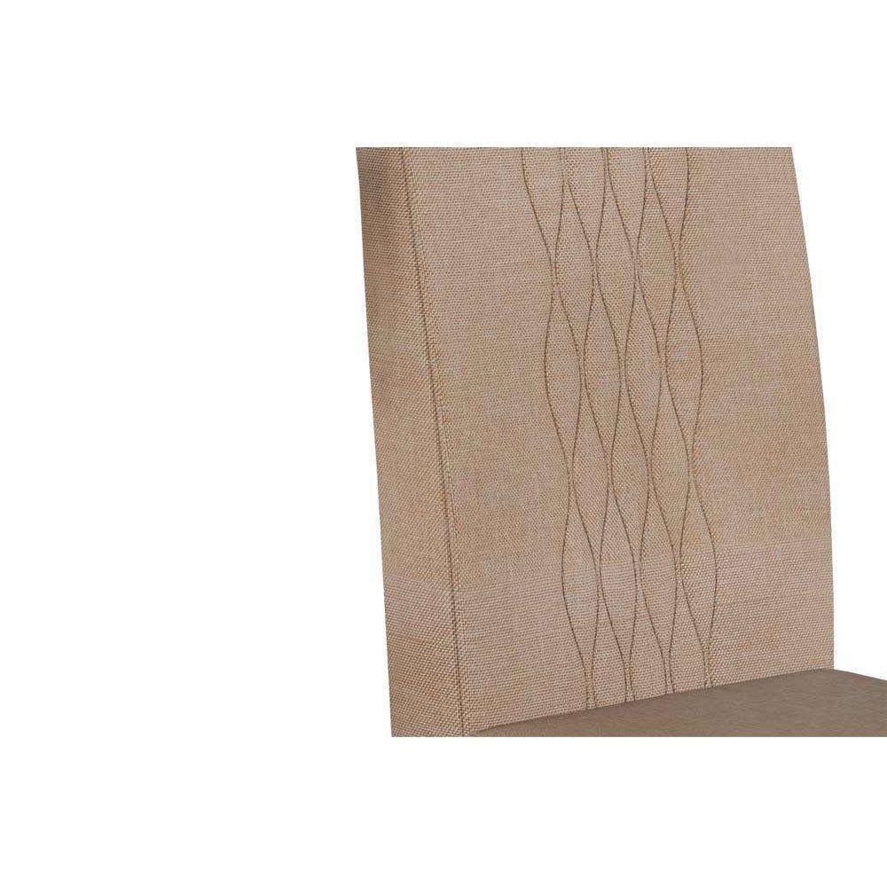 Cadeira Sala De Jantar Lia Kit 2 Un Carvalho Nobre/linho Mate - Dj Móveis