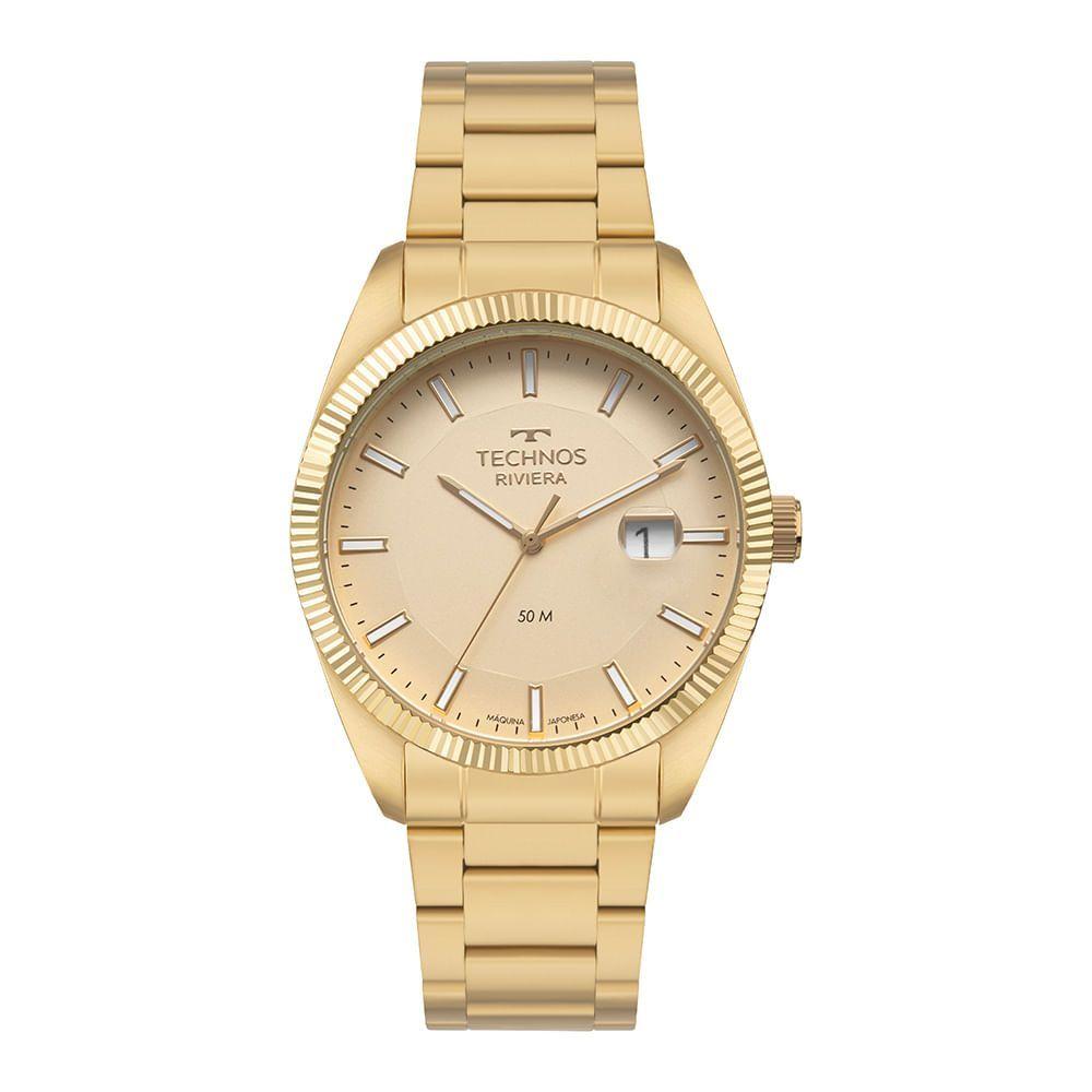 Miniatura Relógio Technos Masculino Riviera Dourado - 2317ag/1x 2317ag/1x