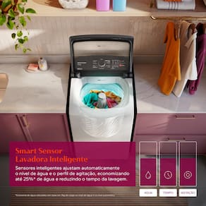 Máquina de Lavar Brastemp BWF14AB 14kg Smart Sensor Ciclo Tira Mancha Cesto Inox Branca 110V