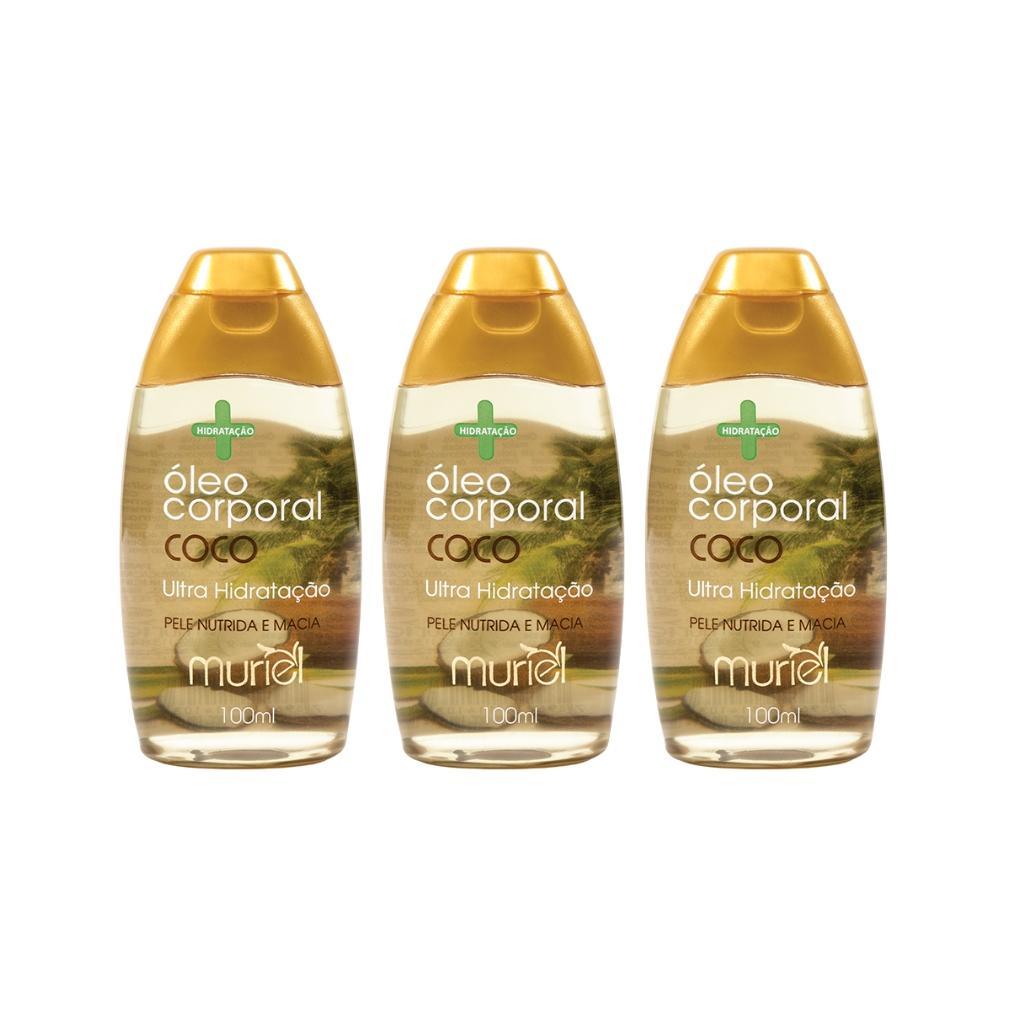 Miniatura Oleo Corporal Muriel 100Ml Coco - Kit Com 3Un