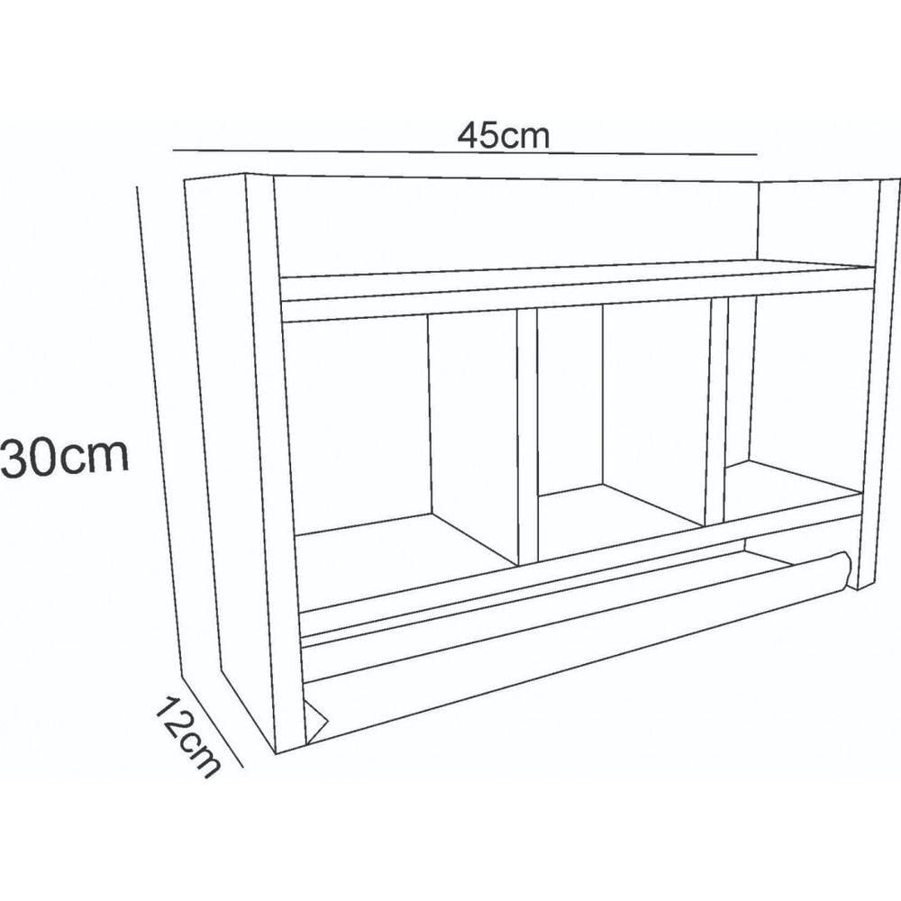Miniatura Nicho De Parede Para Banheiro Porta Toalha Em Mdf Branco