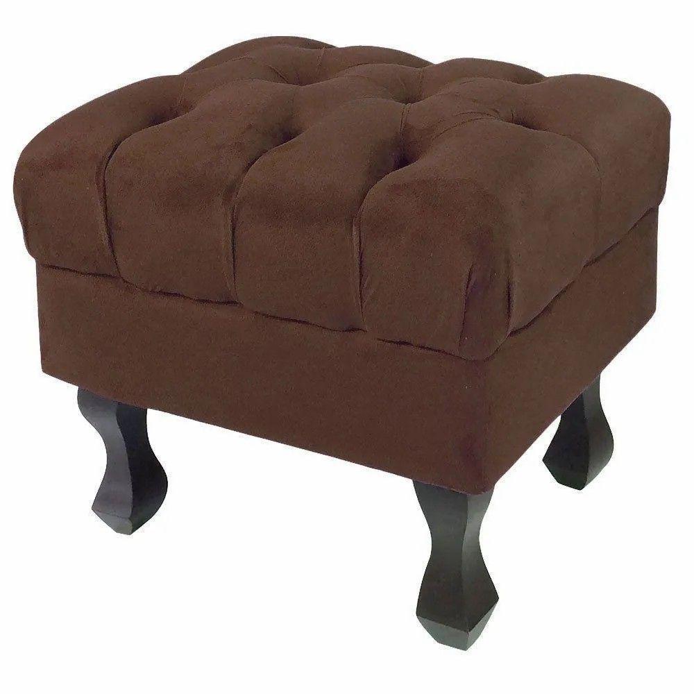 Miniatura Puff Luiz Retro Xv Rose Slk Decor Cor Marrom