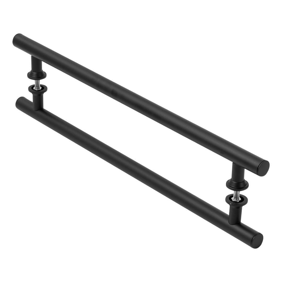 Miniatura Puxador Preto Para Porta De Vidro E Madeira 70Cm