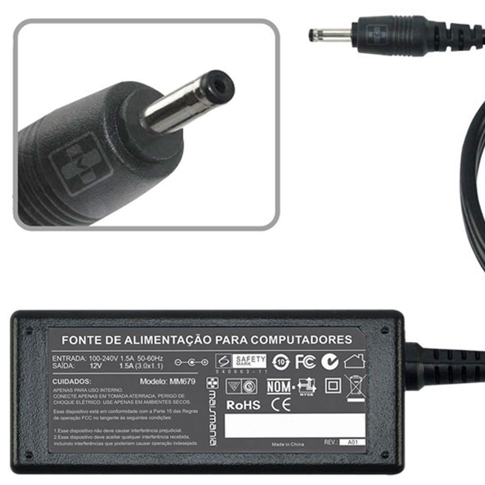Miniatura Fonte Carregador Mais Mania Tablet Acer 12V 1.5A 18W