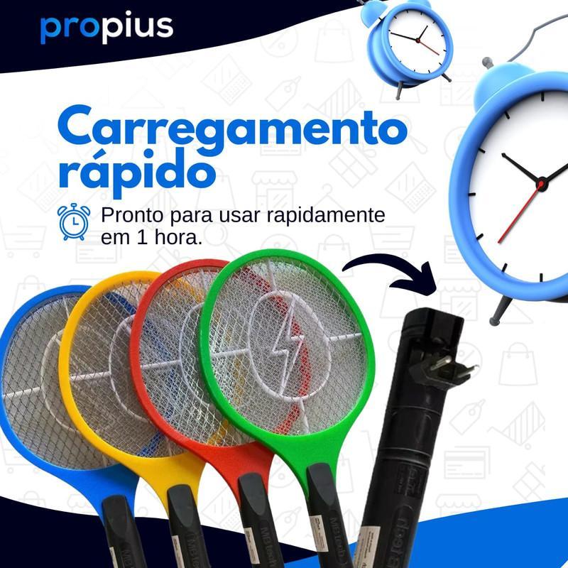 Miniatura Raquete Elétrica Mata Insetos Mosca Pernilongos Carregador