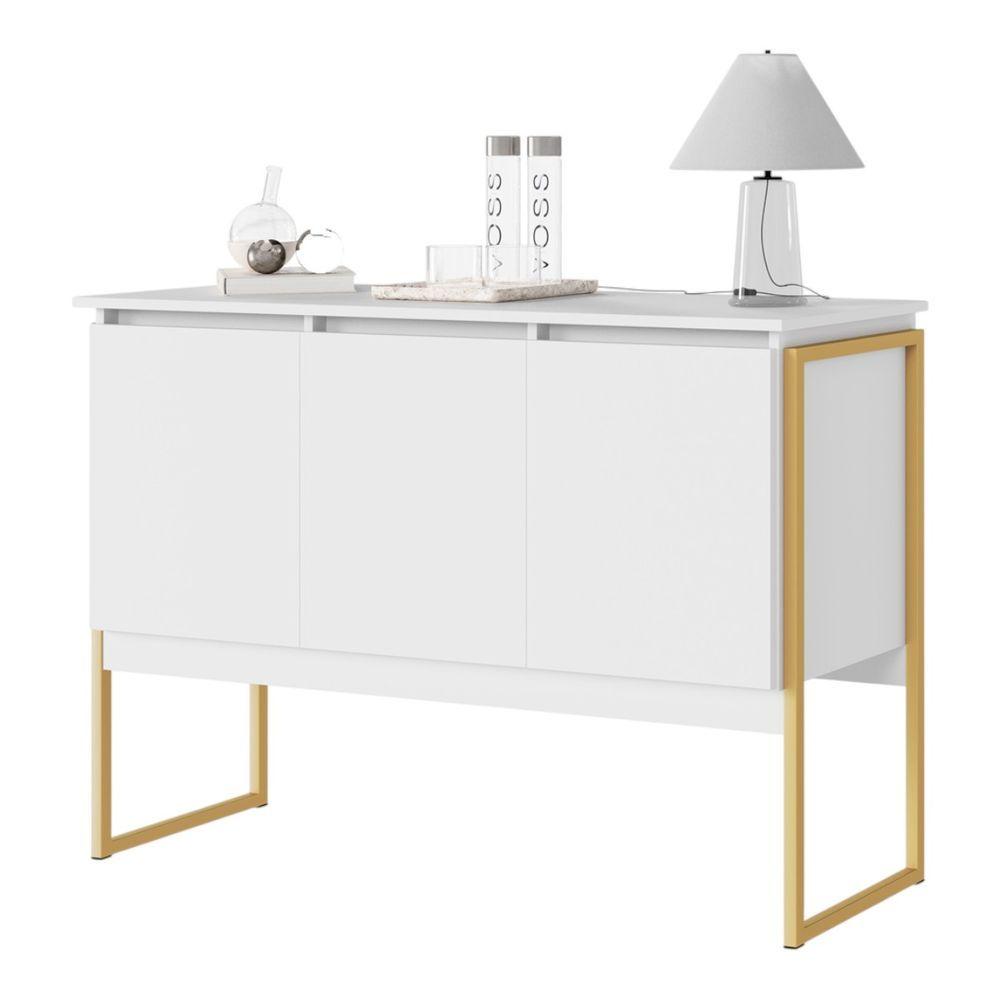 Miniatura Buffet Classico 3 Portas Branco Dourado