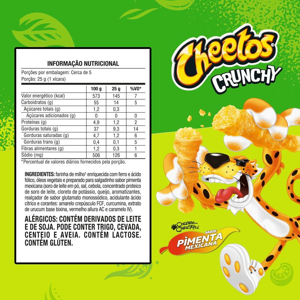 Miniatura Chips Cheetos Crunchy Sabor Pimenta Mexicana120g