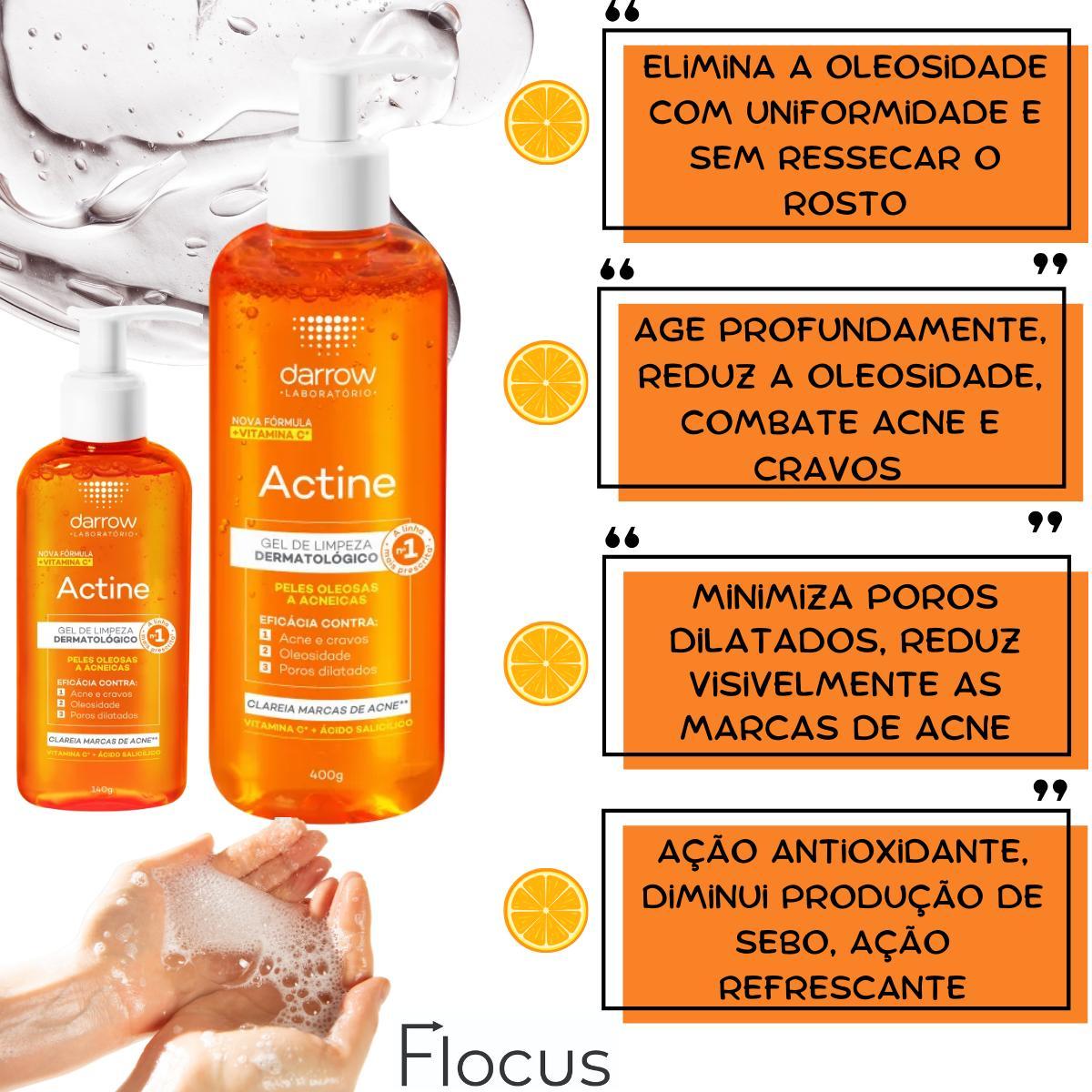 Kit Actine Darrow Gel De Limpeza Vitaminac Antioleosidade