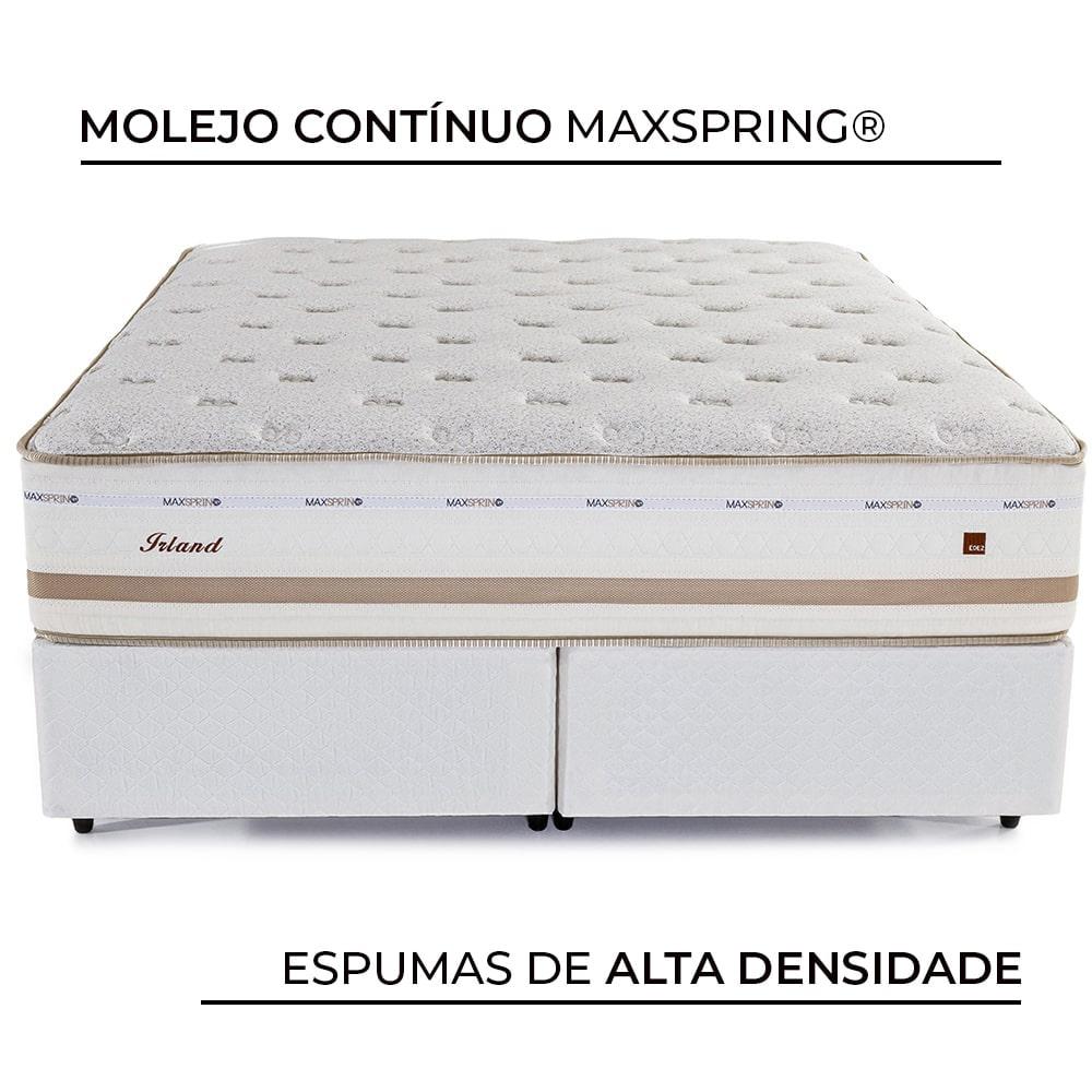 Cama Box com Cabeceira Queen Herval Irland, de Molas Maxspring, 72x158x198 cm