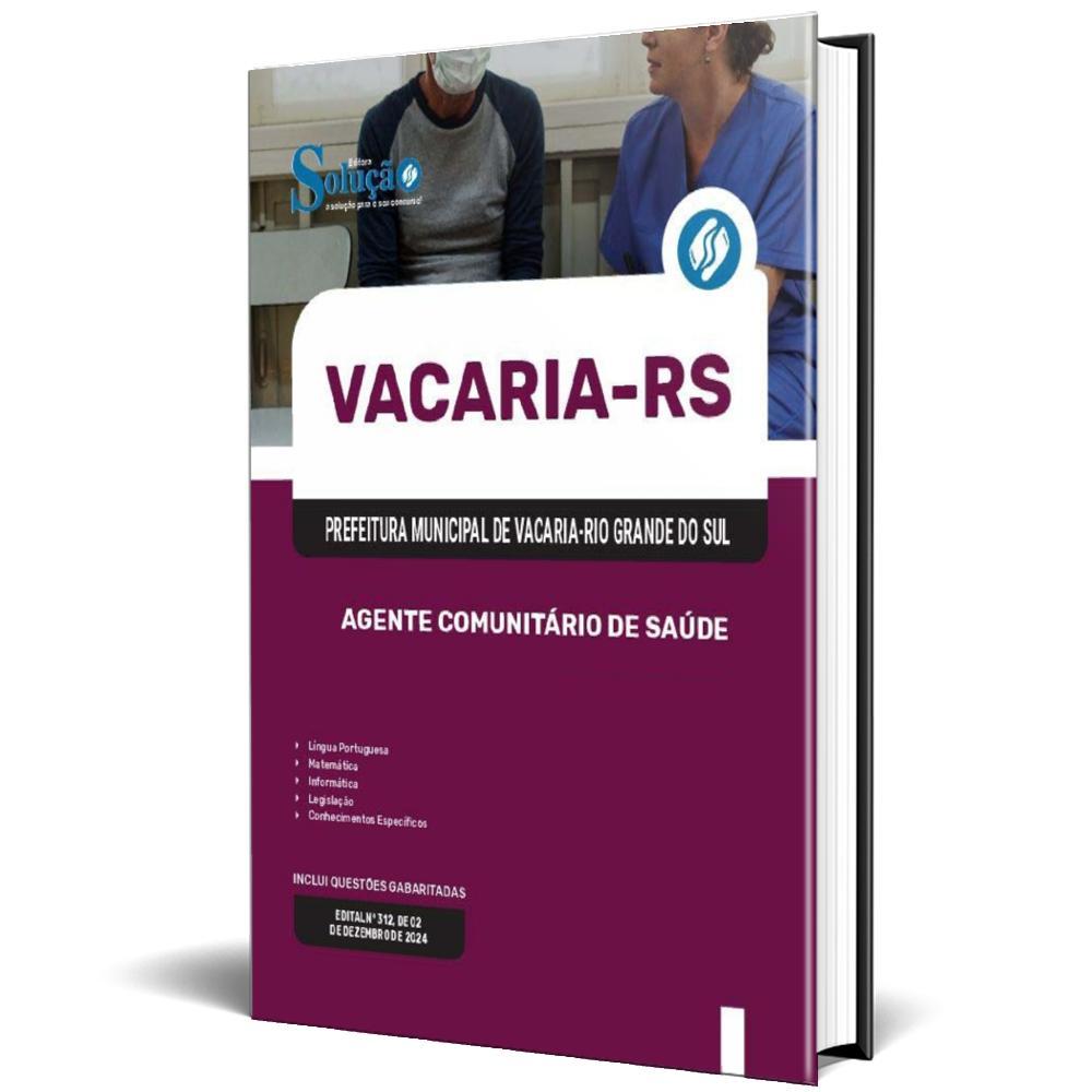 Miniatura Apostila Prefeitura Vacaria Rs 2025 Agente Comunitário Saúde