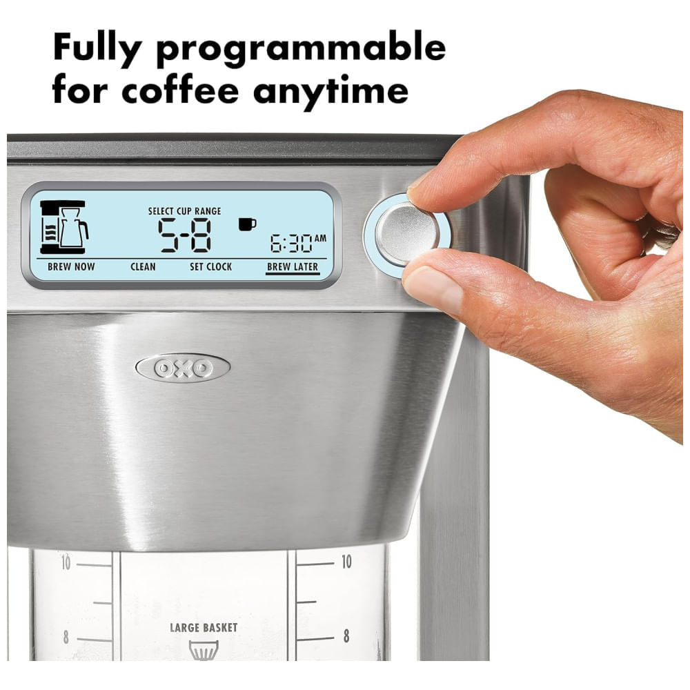 Miniatura Cafeteira de 12 xícaras com Jarra Térmica de Parede Dupla com Isolamento a Vácuo e Controle de Temperatura, 110V, OX...
