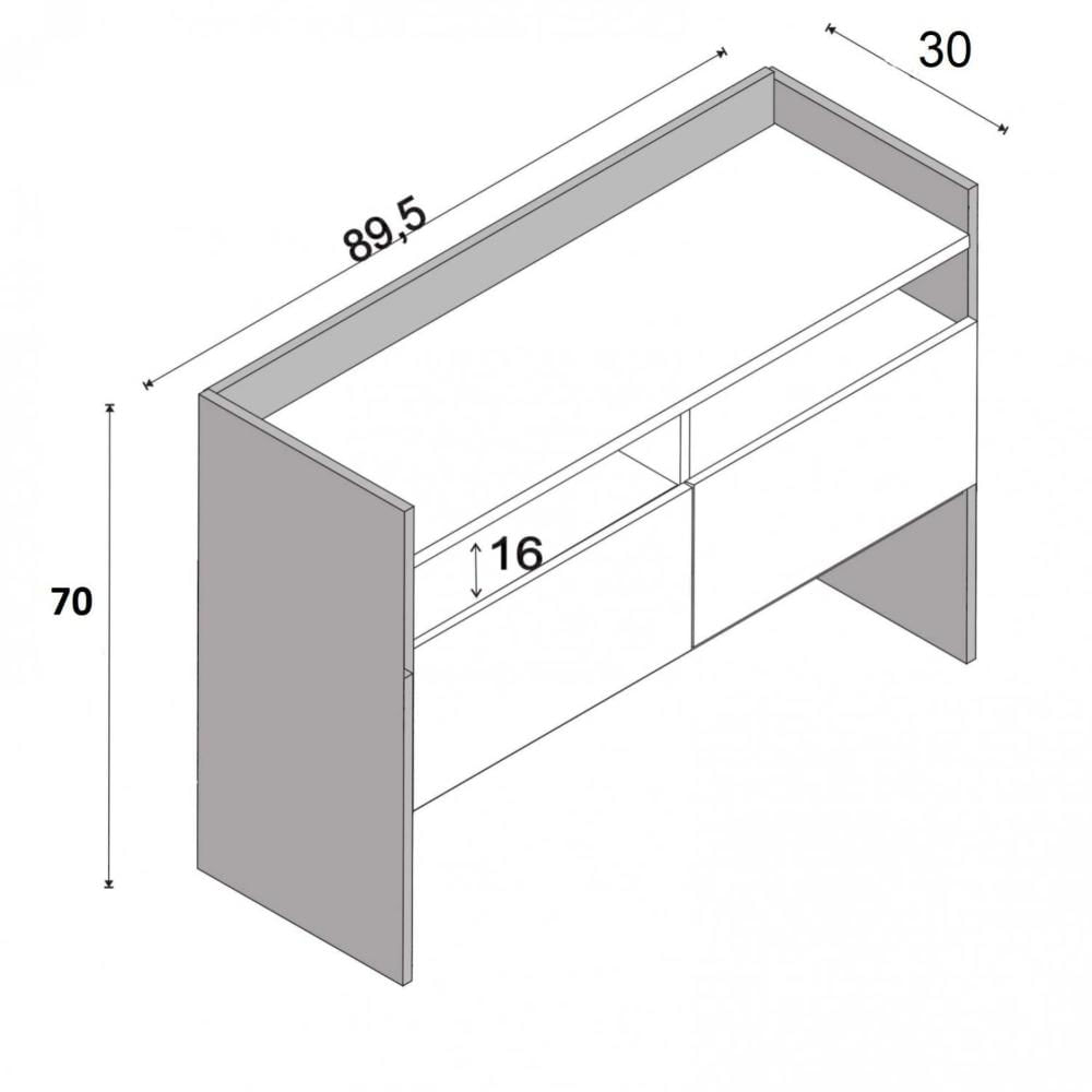 Miniatura Gabinete para Banheiro 2 Portas sem Cuba Alegria Estilare Branco