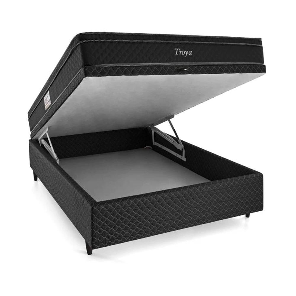 Miniatura Cama Box Baú Casal Herval Troya, 66x138x188 cm, Molas Bonnel