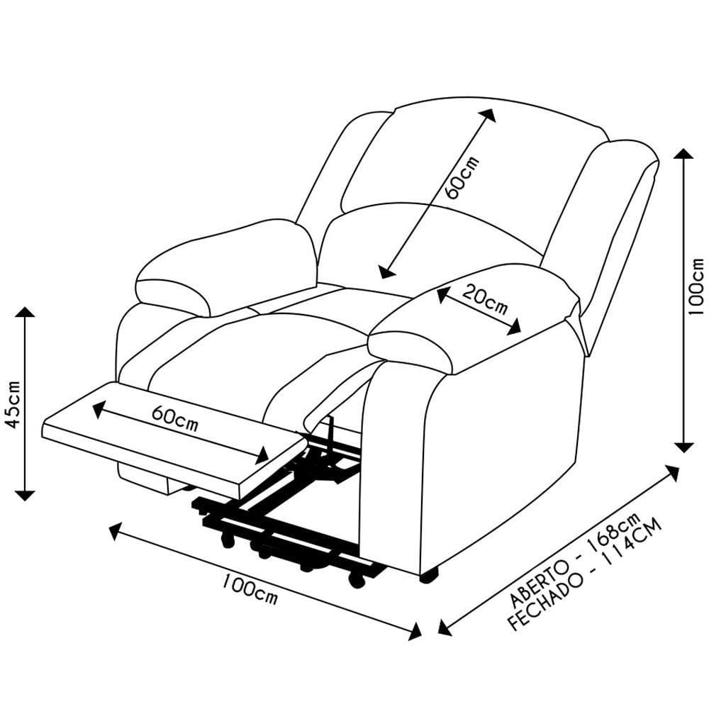 Miniatura Poltrona Do Papai Reclinável Pietra Elevação Lift Elétrico Fh9 Pu Cinza - Mpozenato