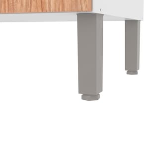Cozinha Completa Bartira Joy com 11 Portas, 2 Gavetas, 5 Prateleiras e Nicho para Micro-ondas - 244,5cm de largura Branco/Damasco