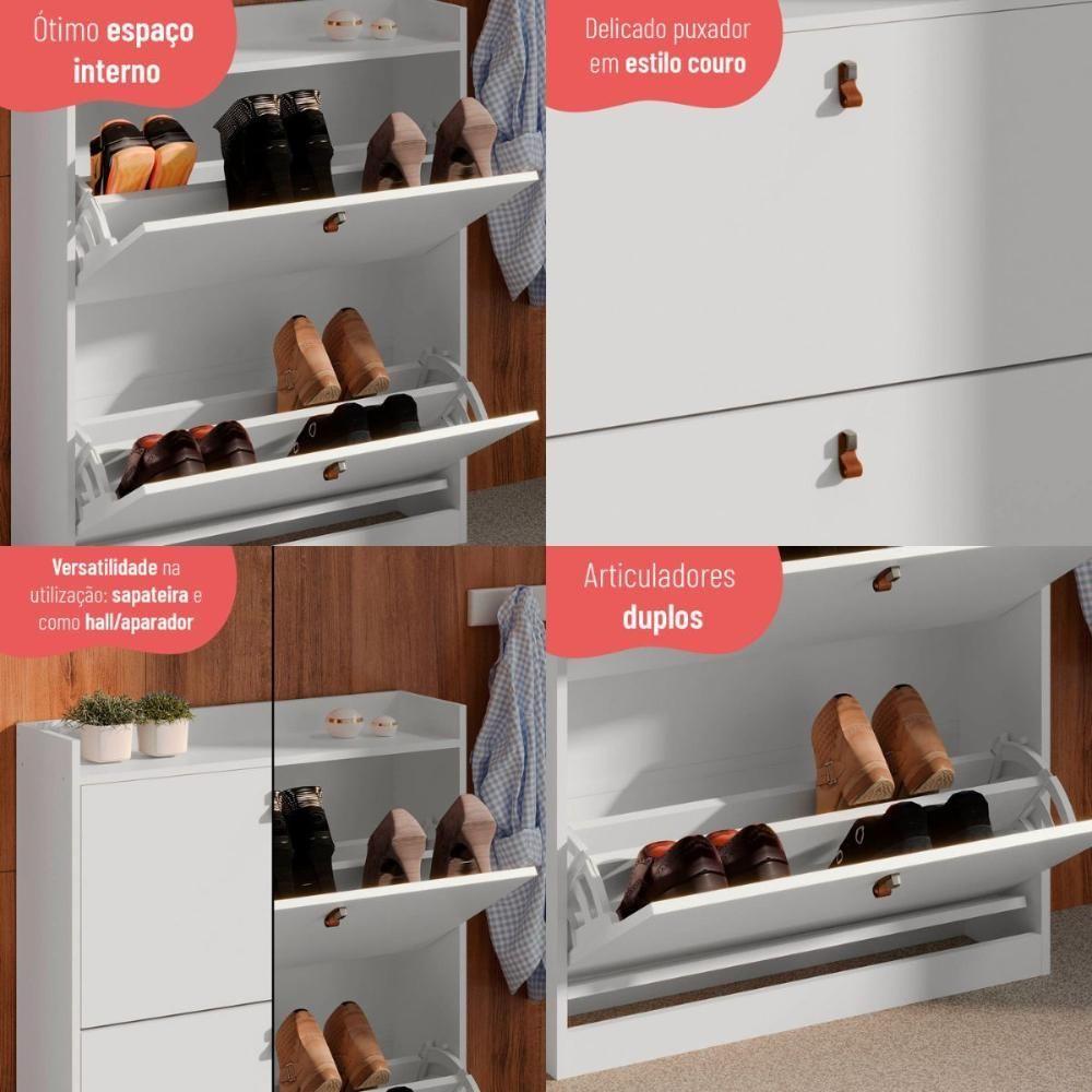 Miniatura Sapateira Com 2 Portas Articuladas 80cm Multimóveis Cr35270 Branco