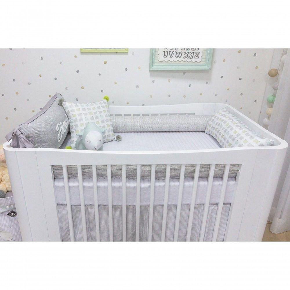 Miniatura Berço Neo Com Mini Cama Laterais Arredondadas Timber Móveis Branco